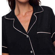 Load image into Gallery viewer, Gisele Short PJ Set Black/Sorbet Pink - Becket Hitch
