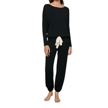 Load image into Gallery viewer, Gisele Slouchy Set Black/Ivory - Becket Hitch
