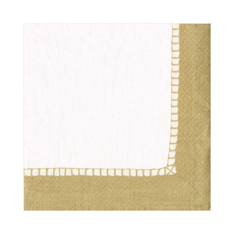 Gold Border Luncheon Napkins-Becket Hitch