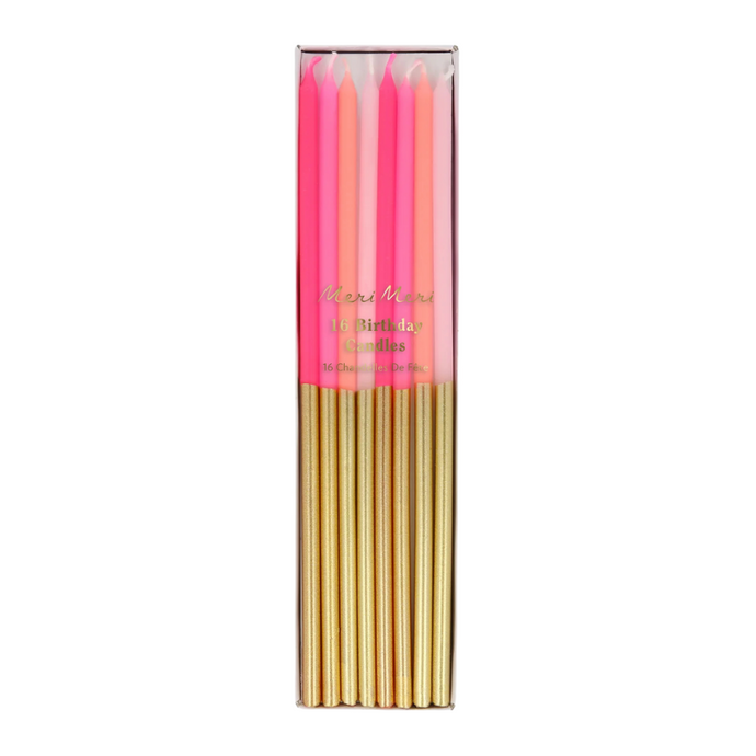 Gold Dipped Pink Mix Candles-Becket Hitch