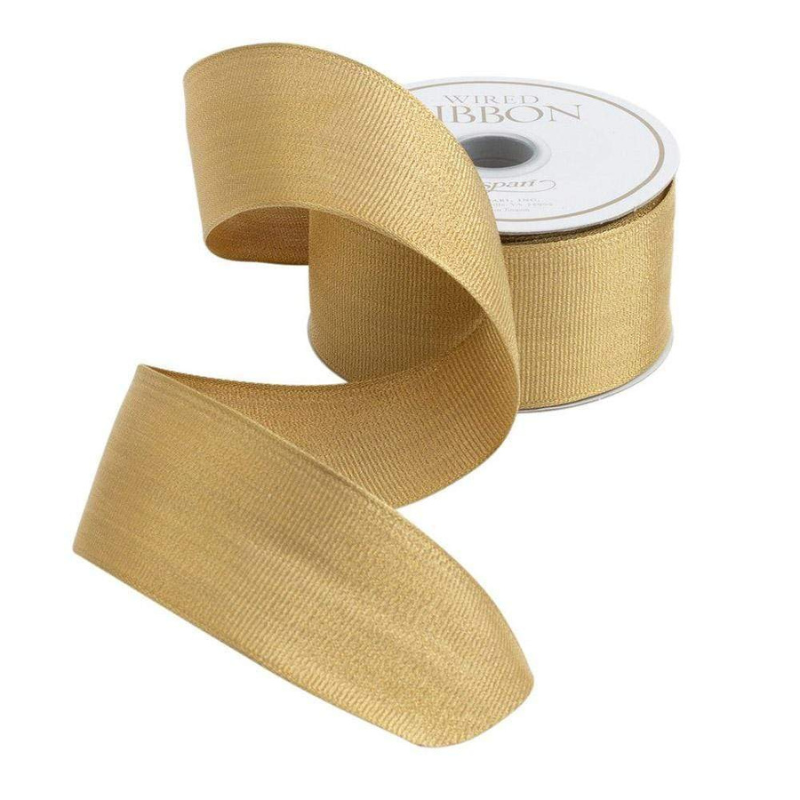 Gold Metallic Grosgrain Ribbon - Becket Hitch