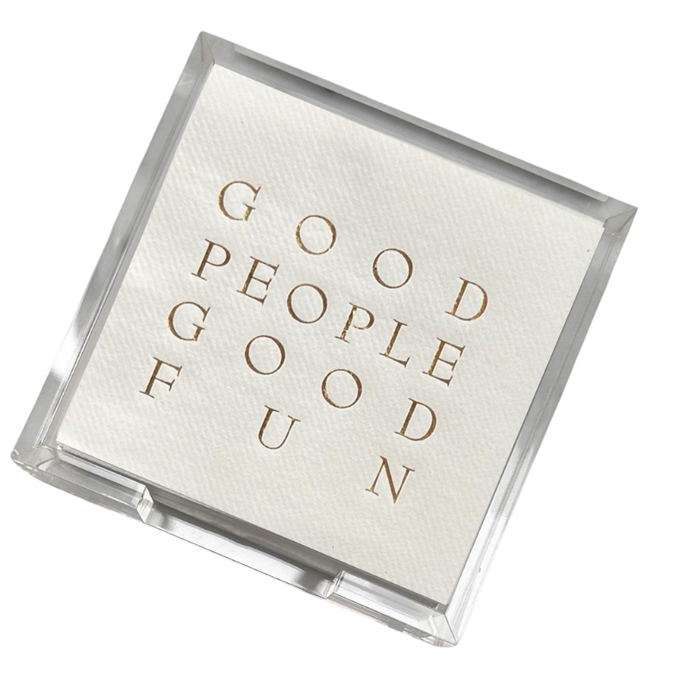 Good People Good Fun Cocktail Napkin Hostess Set Becket Hitch