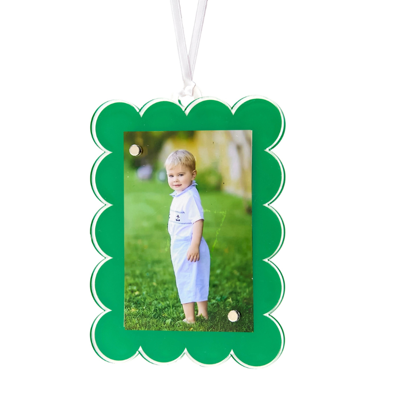 Green Double-Sided Scallop Ornament - Becket Hitch