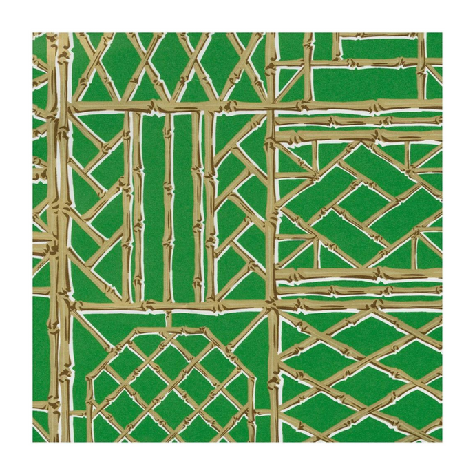 Green/Gold Bamboo Screen Wrapping Paper-Becket Hitch