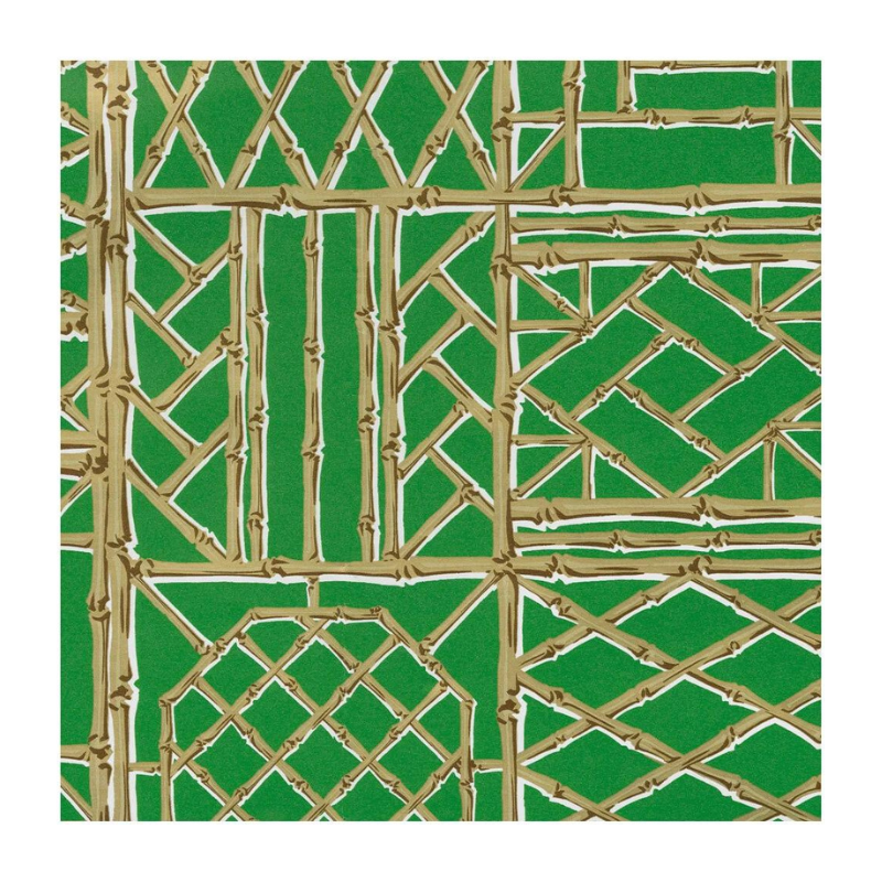 Green/Gold Bamboo Screen Wrapping Paper-Becket Hitch