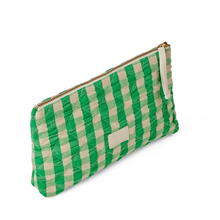 Load image into Gallery viewer, Green/Sand Nola Makeup Bag - Becket Hitch
