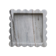 Load image into Gallery viewer, Grey Marble Scalloped Tray - Becket Hitch
