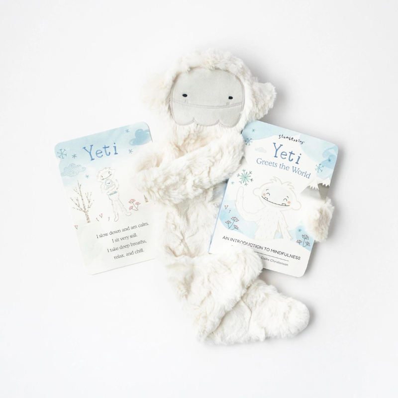 Grey Yeti Snuggler and Mindfulness Book-Becket Hitch