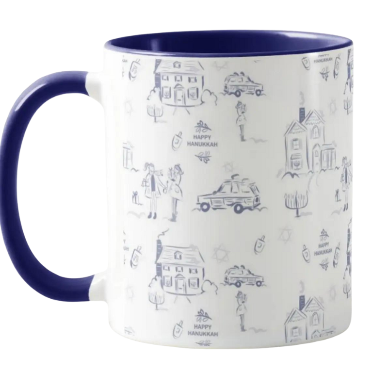 Hanukkah Toile Mug-Becket Hitch