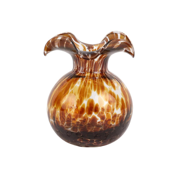 Hibiscus Glass Brown Tortoiseshell Bud Vase-Becket Hitch