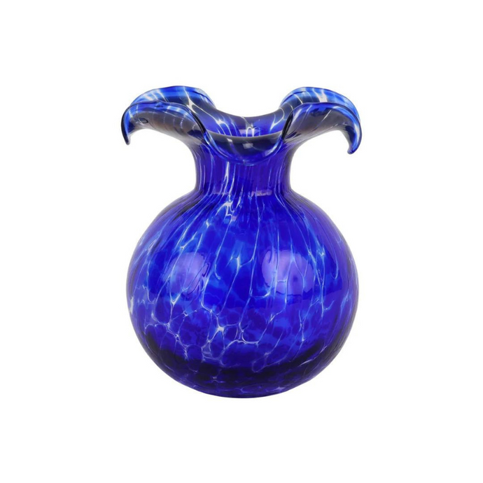 Hibiscus Glass Cobalt Tortoiseshell Bud Vase-Becket Hitch