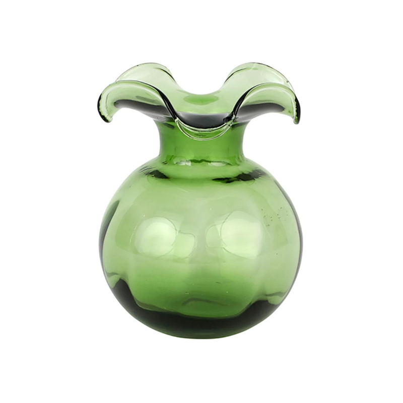 Hibiscus Glass Dark Green Bud Vase-Becket Hitch