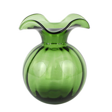 Load image into Gallery viewer, Hibiscus Glass Dark Green Medium Fluted Vase-Becket hitch
