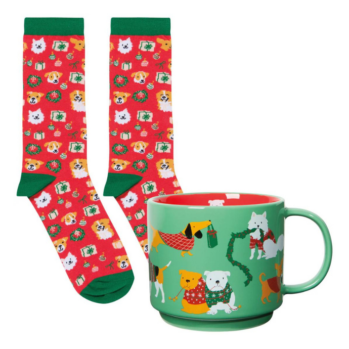 Holiday Hounds Mug and Socks Set-Becket Hitch