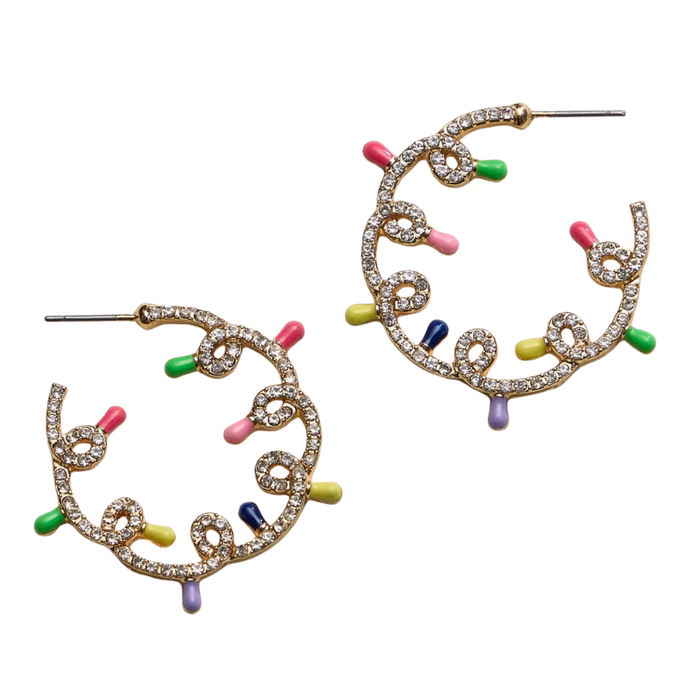 Holiday Lights Hoop Earrings - Becket Hitch