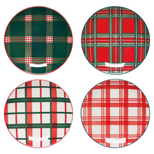 Load image into Gallery viewer, Holiday Plaid Appetizer Plates-Becket Hitch
