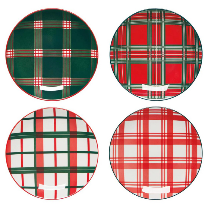 Holiday Plaid Appetizer Plates-Becket Hitch