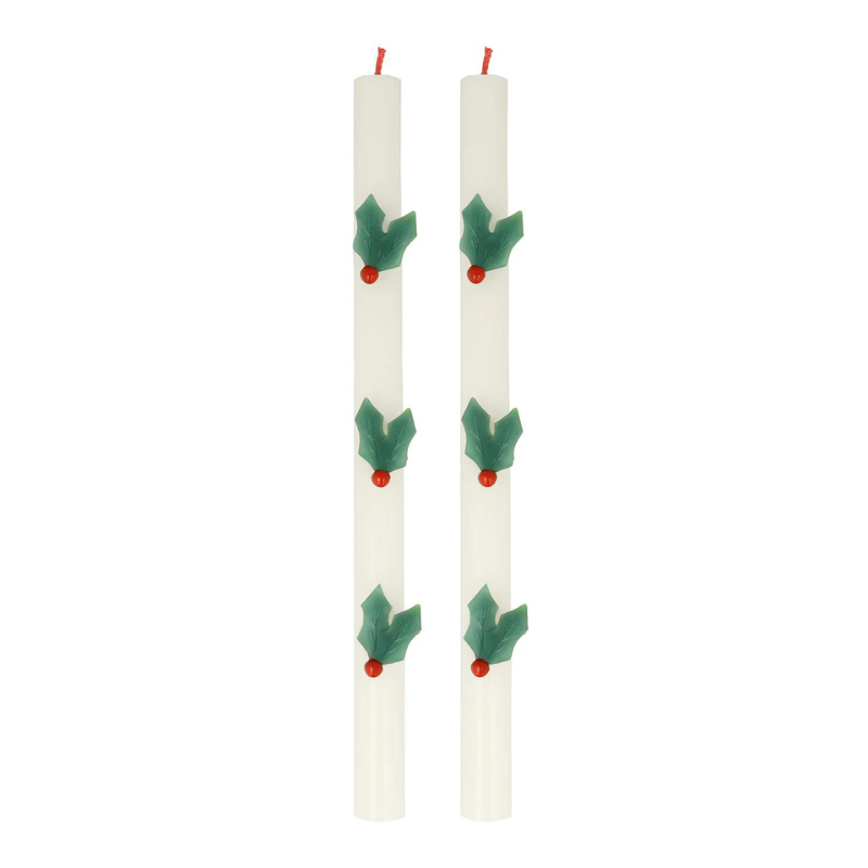 Holly Taper Candles-Becket Hitch