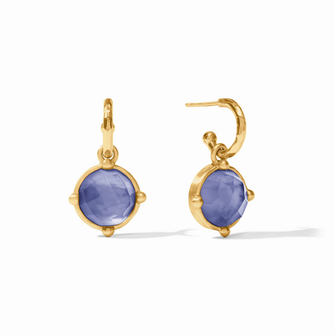 Honeybee Hoop & Charm Earring Iridescent Tanzanite Blue - Becket Hitch