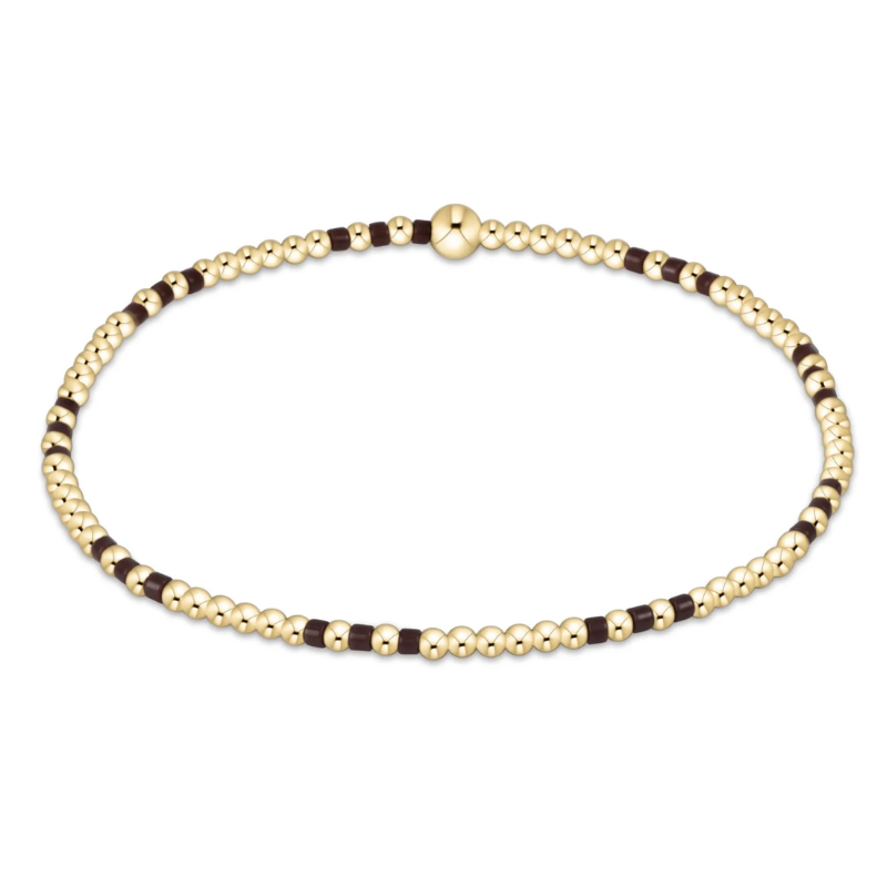 Hope Joy Pattern 2mm Bead Bracelet Chocolate - Becket Hitch