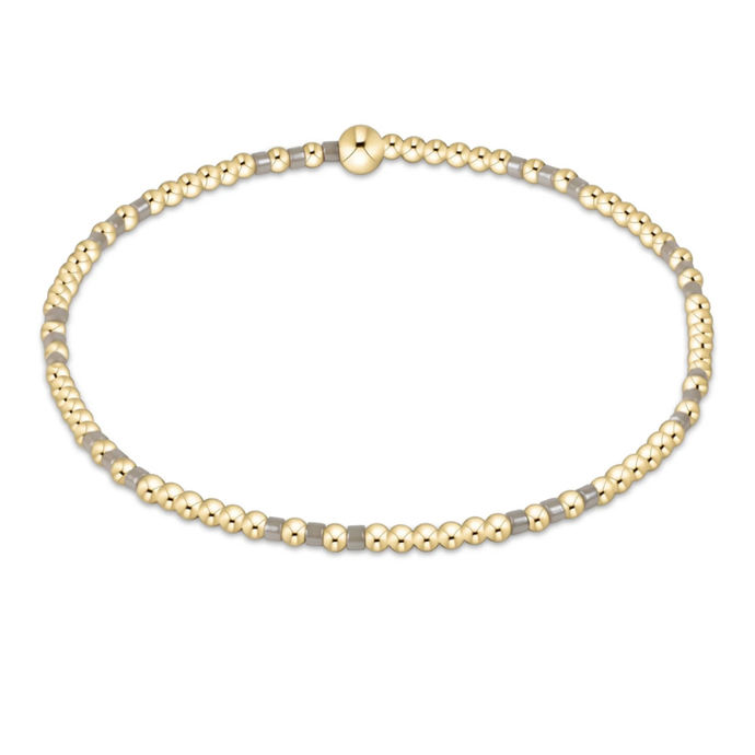 Hope Joy Pattern 2mm Bead Bracelet Taupe with a Twist - Becket Hitch