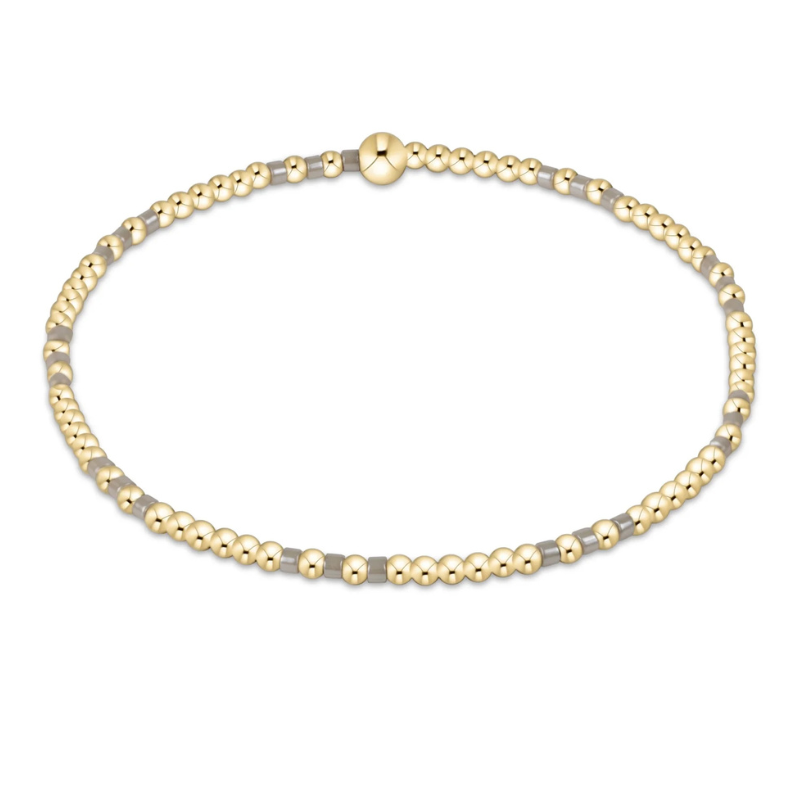 Hope Joy Pattern 2mm Bead Bracelet Taupe with a Twist - Becket Hitch