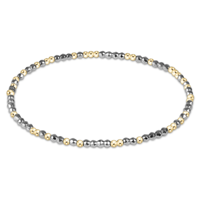 Hope Unwritten Bright Silver Faceted Hematite 2mm Bead Bracelet - Becket Hitch