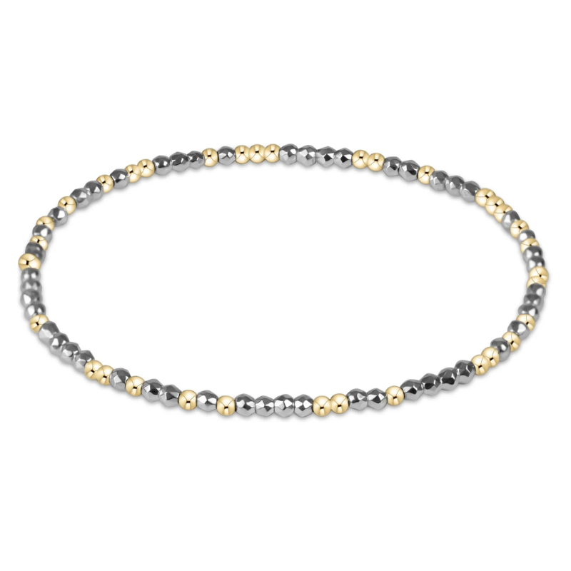 Hope Unwritten Bright Silver Faceted Hematite 2mm Bead Bracelet - Becket Hitch