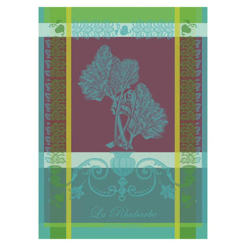 La Rhubarbe Turquoise Kitchen Towel-Becket Hitch