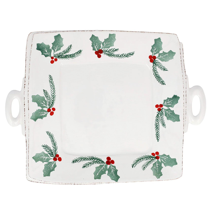 Lastra Evergreen Handled Square Platter-Becket Hitch