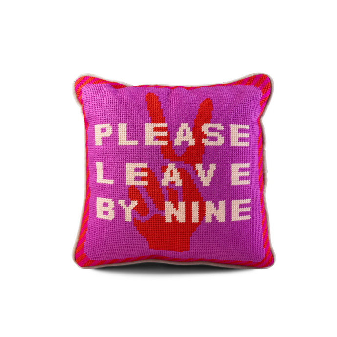 Leave by Nine Needlepoint Pillow-Becket Hitch