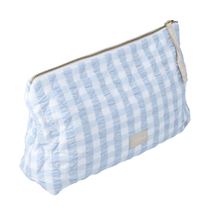 Load image into Gallery viewer, Light Blue/White Karla Toiletry Bag - Becket Hitch
