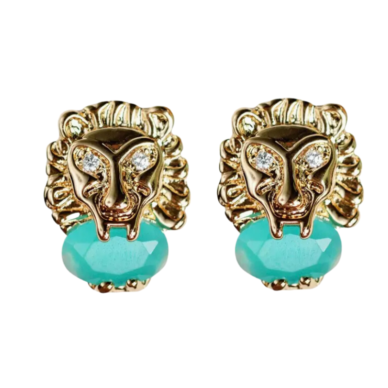 Lionhead Stud Earrings-Becket Hitch