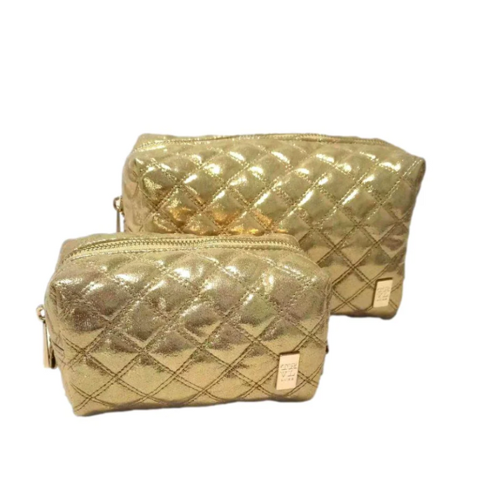 Luxe Duo Dome Bag Quilted Gold Metallic-Becket Hitch