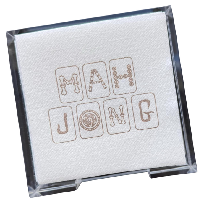 Mah Jong Cocktail Napkin Hostess Set - becket hitch