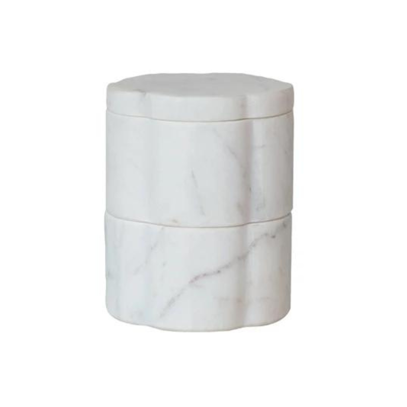 Marble Scalloped Stackable Pinch Pot Sets-Becket Hitch