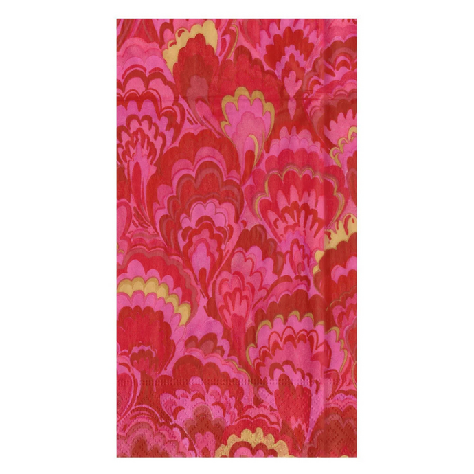 Marbled Ceramica Red/Fuchsia Guest Towels-Becket Hitch
