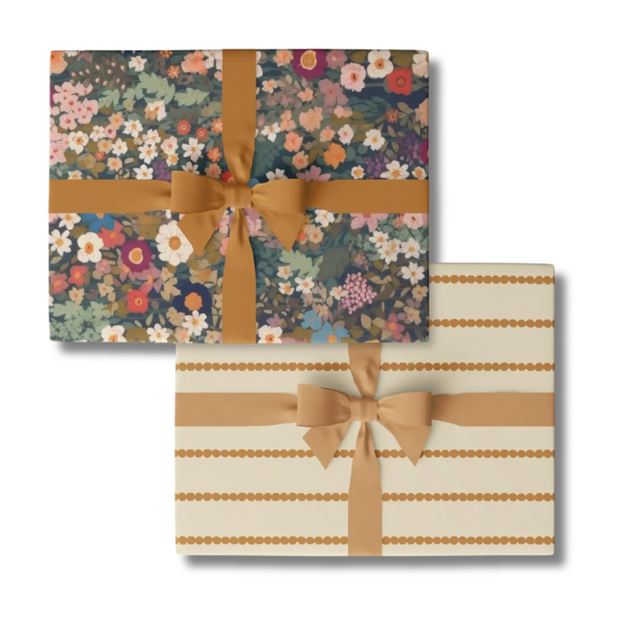 Meadow/Gold Pearl Wrapping Paper-Becket Hitch