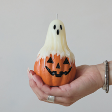 Load image into Gallery viewer, Melting Ghost Jack-O-Lantern Candle - Becket Hitch

