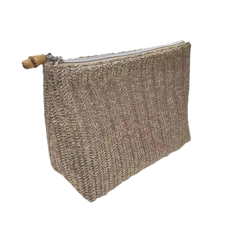 Metallic Gold Straw Clutch-Becket Hitch