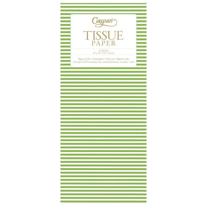 Mini Stripe Green Tissue Paper-becket hitch