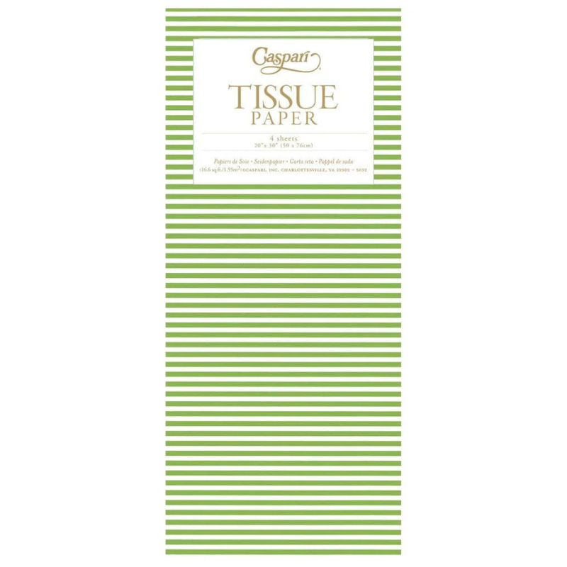 Mini Stripe Green Tissue Paper-becket hitch