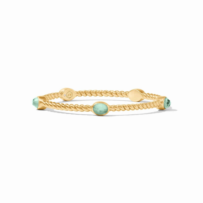 Nassau Stone Bangle in Iridescent Aquamarine Blue - becket Hitch