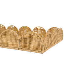 Load image into Gallery viewer, Natural Wicker Scalloped Rectangle Trays -Becket Hitch
