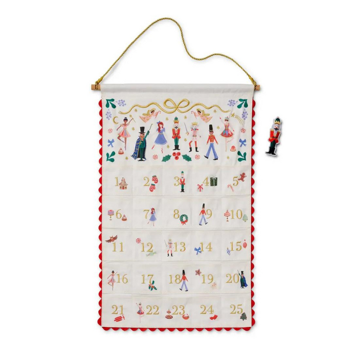 Nutcracker Embroidered Hanging Advent Calendar-Becket Hitch