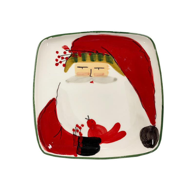 Old St. Nick Square Plate with Red Bird-Becket Hitch