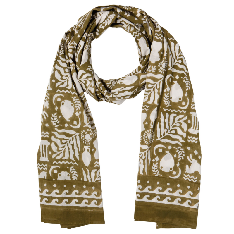 Olympus Block Print Scarf - Becket Hitch