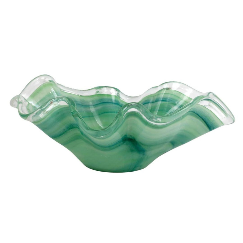 Onda Glass Green Large Bowl-Becket Hitch