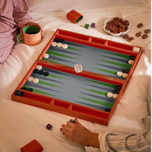 Load image into Gallery viewer, Orange Croc Lacquer Backgammon Set - Becket HItch
