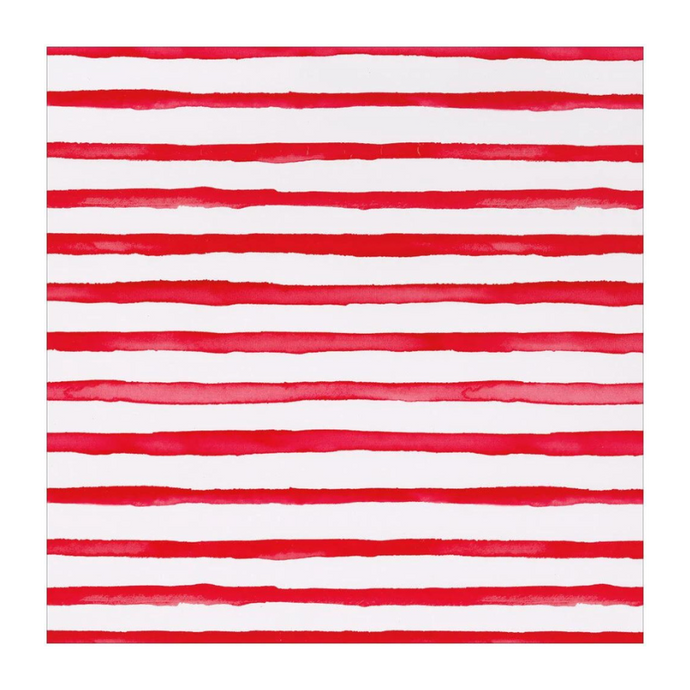 Painterly Stripe Red/White Wrapping Paper-Becket Hitch